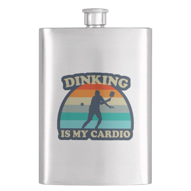 Dinking Is My Cardio Pickleball Flask (Front)