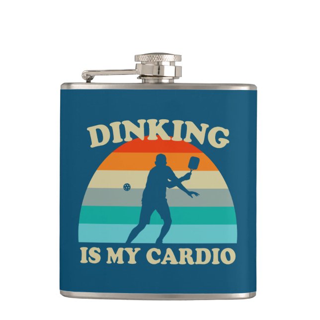Dinking Is My Cardio Pickleball Flask (Front)