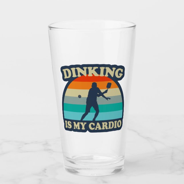 Dinking Is My Cardio Pickleball Glass (Front)