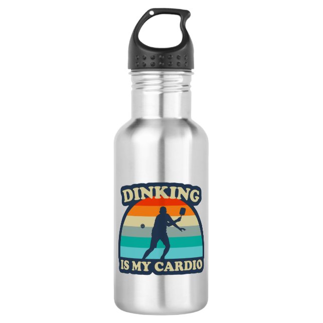 Dinking Is My Cardio Pickleball Stainless Steel Water Bottle (Front)