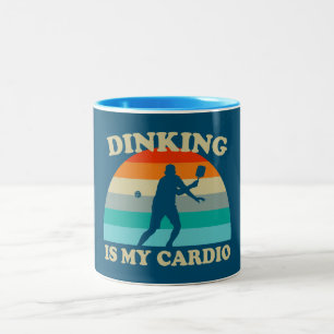 Dinking Is My Cardio Pickleball Two-Tone Coffee Mug