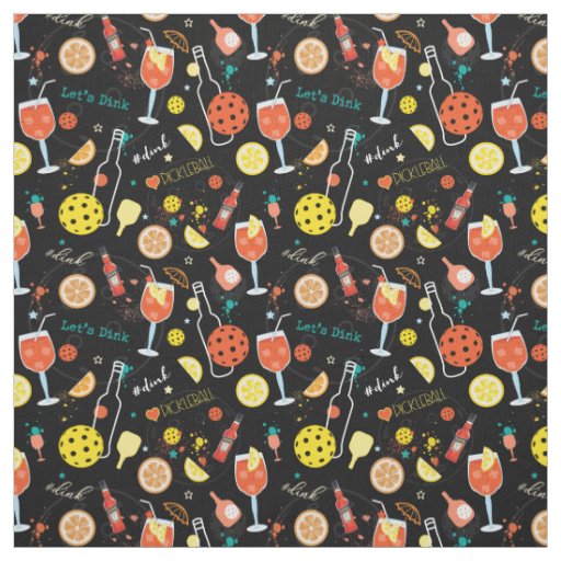 Dinks and drinks - pickleball fabric