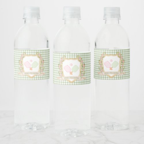 Dinks and Drinks Preppy Pickle Ball Water Bottle Label
