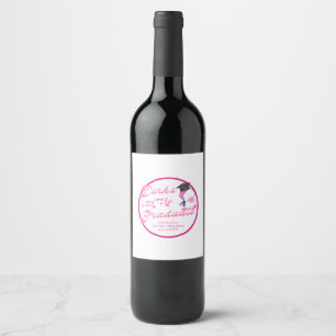 Dinks with the Graduate Pink Pickleball Graduation Wine Label