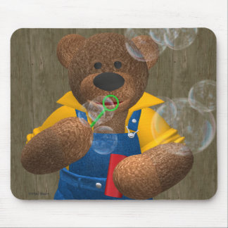 Dinky Bear: Blowing Bubbles Mouse Pad