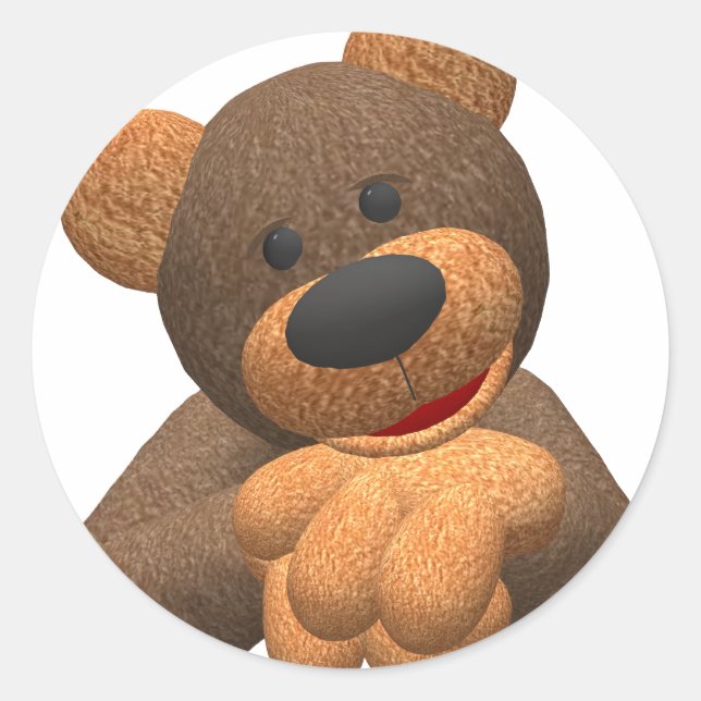 Dinky Bear Classic Round Sticker (Front)