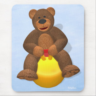 Dinky Bear on Hop Ball Mouse Pad