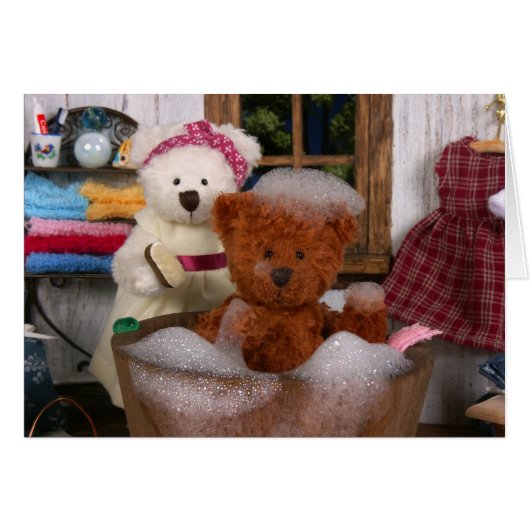 Dinky Bears: Bath Day Cards (Front Horizontal)