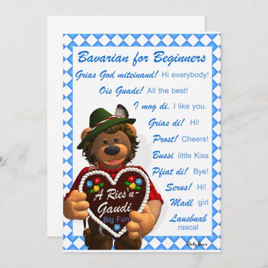 Dinky Bears Bavarian for Beginners (Front/Back)