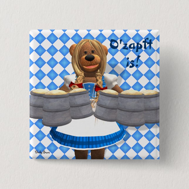 Dinky Bears Bavarian Oktoberfest Zenzi Pinback Button (Front)