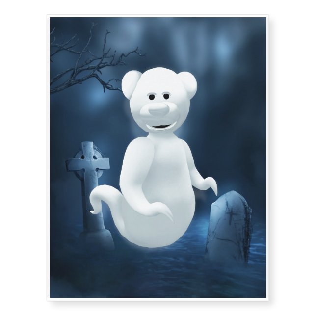 Dinky Bears: Little Ghost Temporary Tattoos (Front)