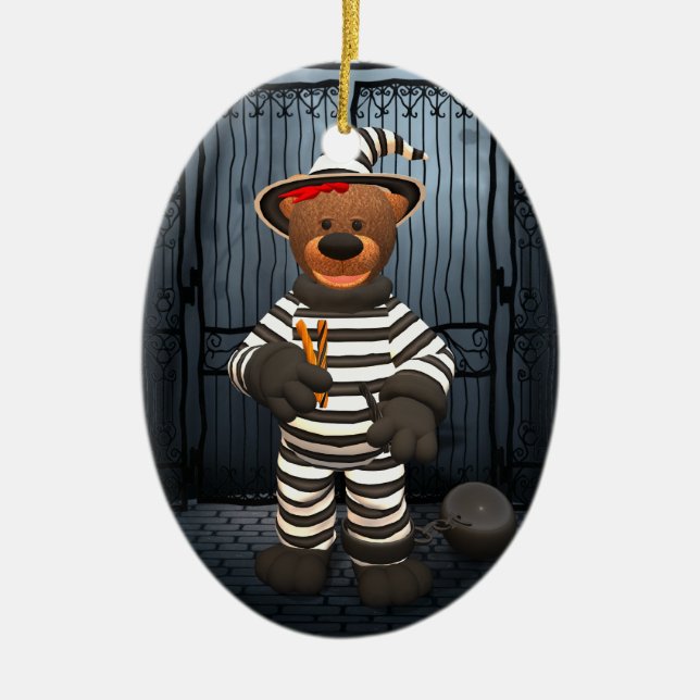 Dinky Bears Little Prisoner Ceramic Ornament (Front)