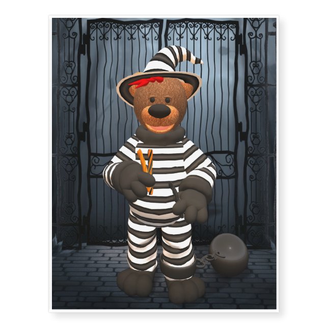 Dinky Bears: Little Prisoner Temporary Tattoos (Front)