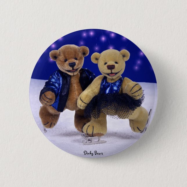 Dinky Bears on Ice Pinback Button (Front)
