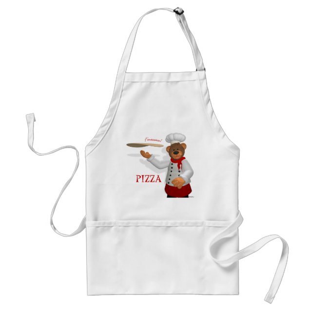 Dinky Bears Pizza Baker Adult Apron (Front)