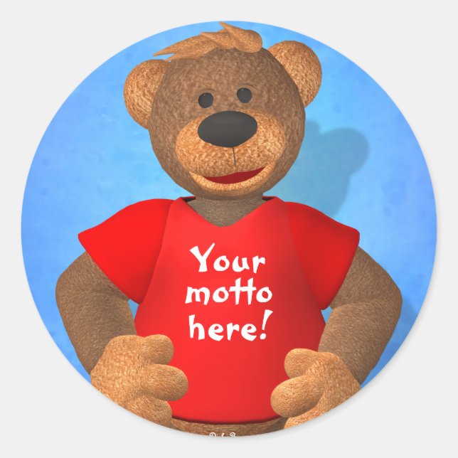Dinky Bears: Your Motto Bear! Classic Round Sticker (Front)