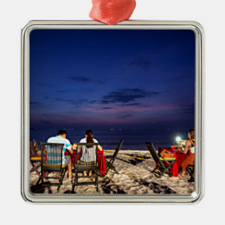Dinner at Jimbaran Beach, Bali Metal Ornament