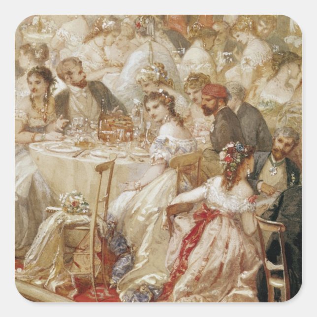 Dinner at the Tuileries, 1867 Square Sticker (Front)