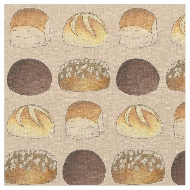 Dinner Bread Rolls Bun in the Oven Baby Shower Fabric (Close Up)
