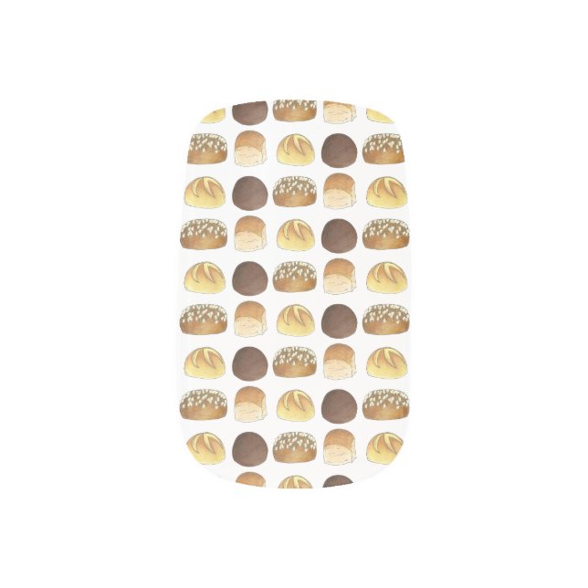 Dinner Bread Rolls Buns Bakery Baker Chef Foodie Minx Nail Art (Left Thumb)
