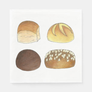 Dinner Bread Rolls Buns Bakery Baker Chef Foodie Napkins