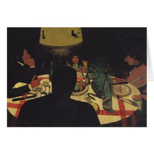 Dinner by Lamplight, 1899 Cards (Front Horizontal)