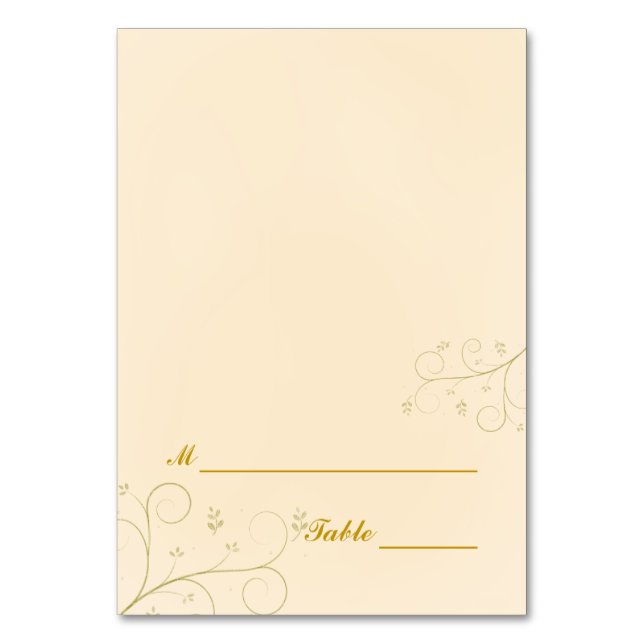 Dinner Celebration Table Place Cards | Ecru (Front)