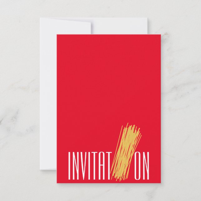Dinner Cooking Party Italian Spaghetti Invitation (Front)