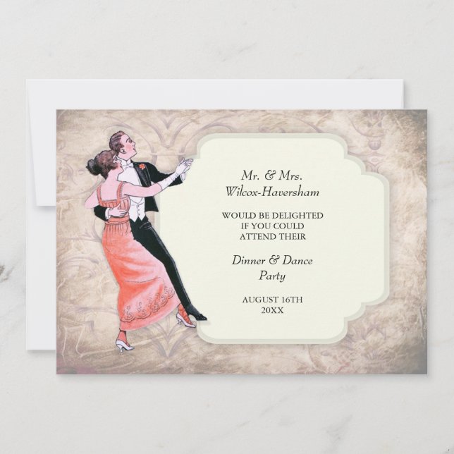 Dinner & Dance Party Vintage Invitation (Front)