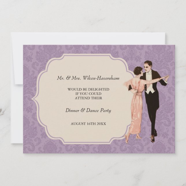 Dinner & Dance Party Vintage Invitation (Front)