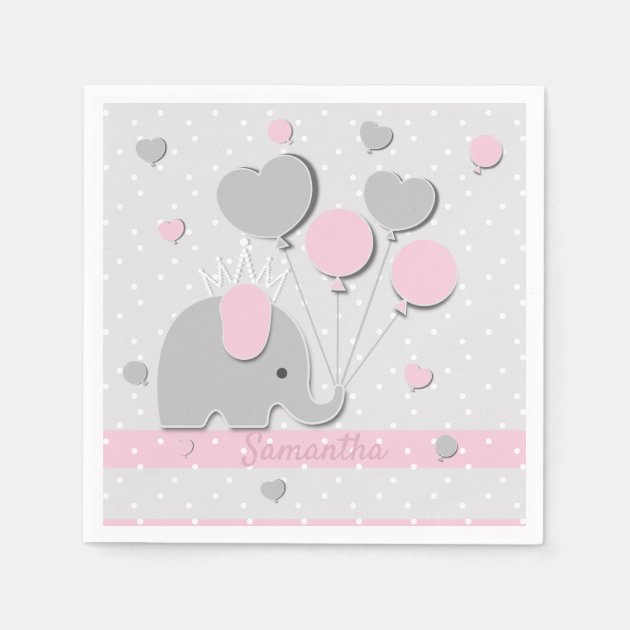 Dinner Elephant Balloons Nursery Gift Napkins