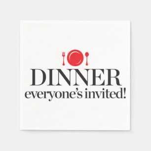Dinner Everyone's Invited Paper Napkins