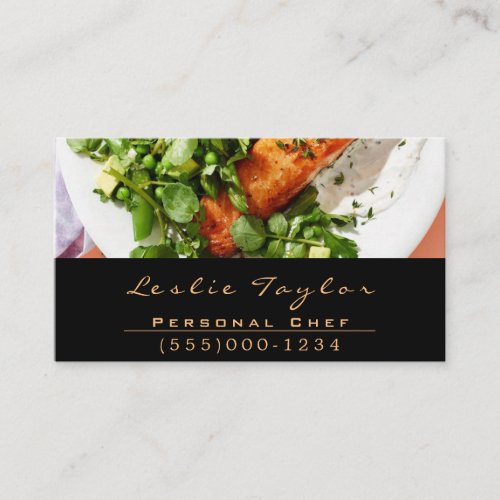 Dinner Food Plate Design Chef Catering Business Card