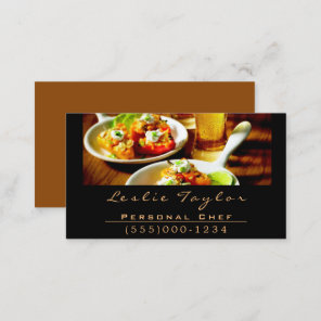 Dinner Food Plate Design Chef Catering Business Card