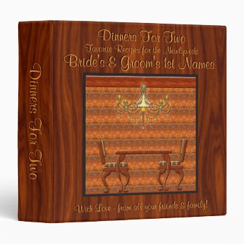 Dinner For Two (personalized Recipe Book) 3 Ring Binder by ShopTheWriteStuff at Zazzle