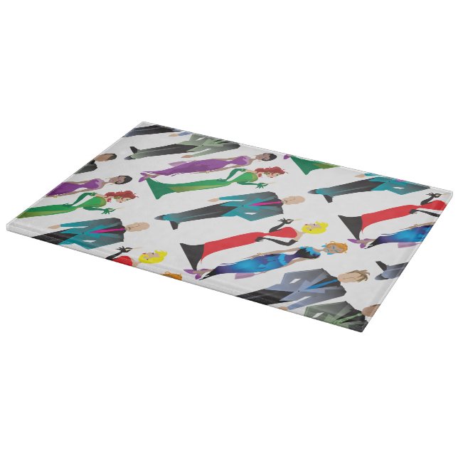 Dinner Guests Glass Cutting Board (Corner)