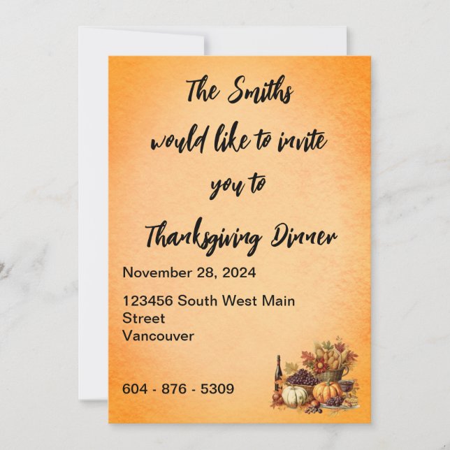 Dinner Invitation (Front)