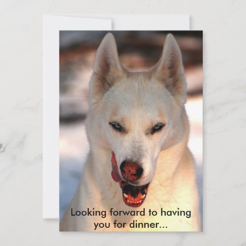 Dinner invitation with touch of humor