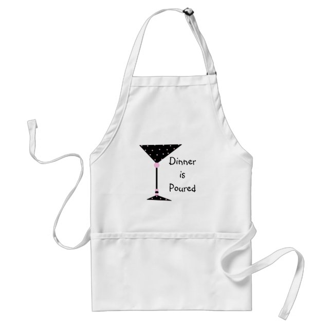 " Dinner is Poured" Martini Personalized Apron (Front)