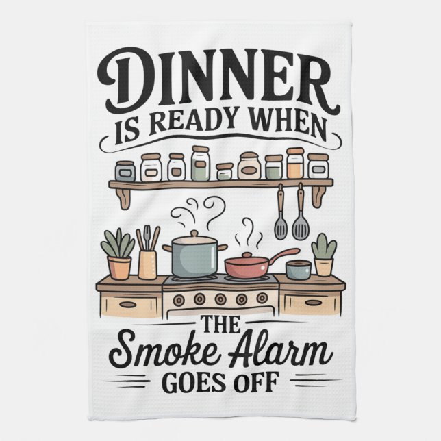 Dinner is Ready Kitchen Towel (Vertical)