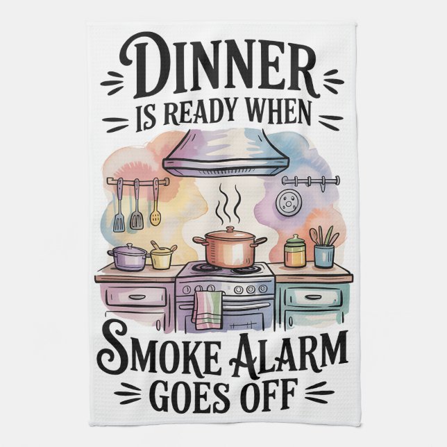 Dinner is Ready Kitchen Towel (Vertical)