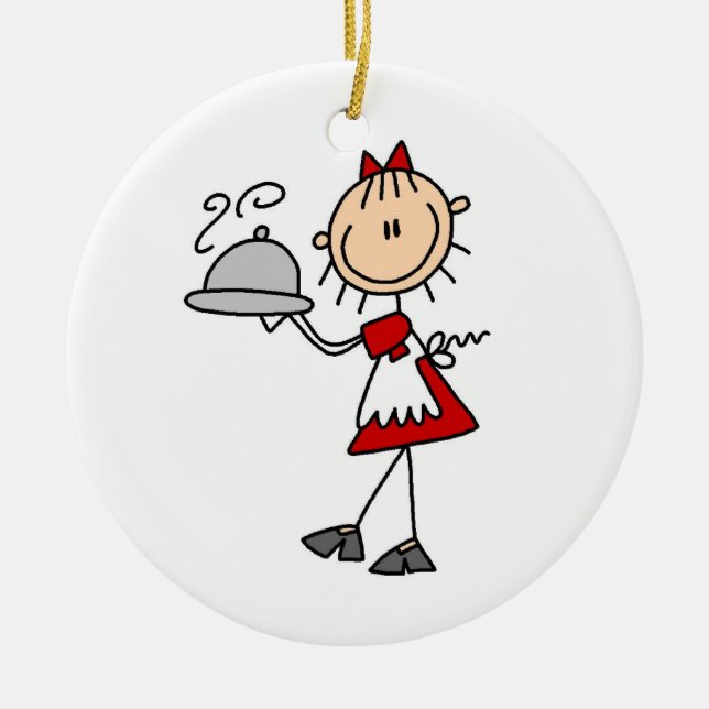 Dinner is Served Ceramic Ornament (Front)