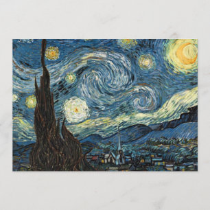 Dinner menu card, starry night