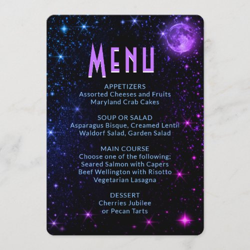 Dinner Menu  Galaxy