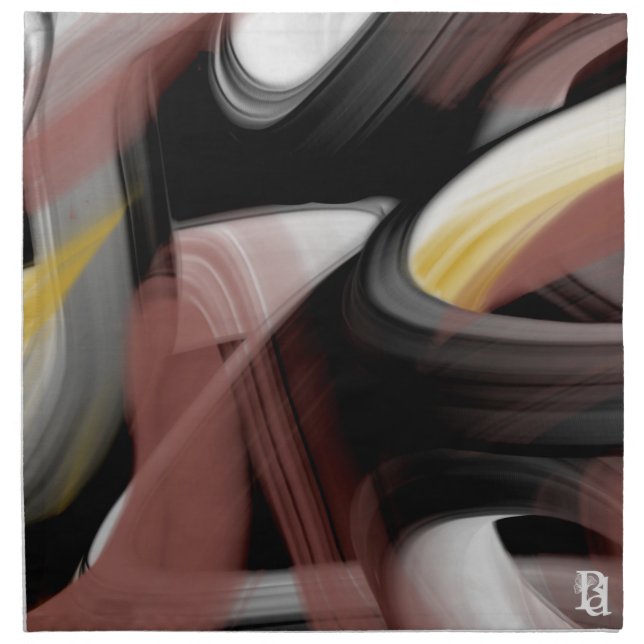 Dinner Napkin Abstract Trend Interior Decor Black  (Front)