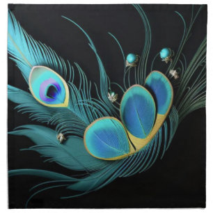 Dinner Napkin/Majestic Peacock/4 Set/Cloth Napkin