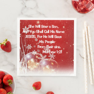 Dinner Napkin She Will Bear A Son Christmas