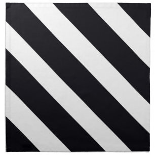 Dinner Napkins Cloth Chic Black And White Stripes