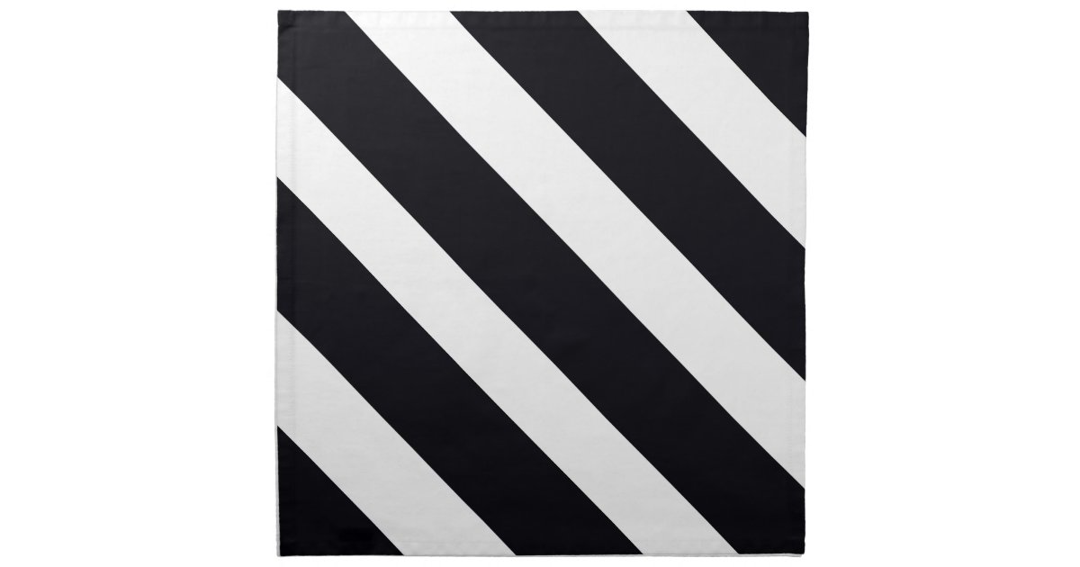 Dinner Napkins Cloth Chic Black And White Stripes Zazzle Com