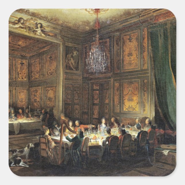 Dinner of the Prince of Conti in the Temple Square Sticker (Front)